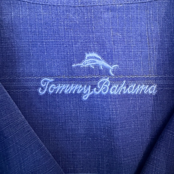 Tommy Bahama Men's Royal Blue Floral Silk Short Sleeve Button Down, Size Lage - Picture 7 of 12